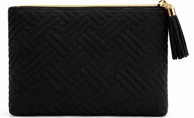 Lyrovo Makeup Organizer Bag Large Capacity Travel Make Up Bag for Cosmetics Vertical Storage Toiletry Bag for Skincare (LY-180-MP, Black)