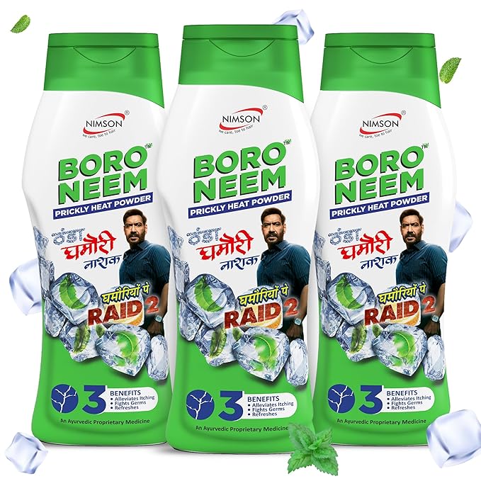 Nimson Boro Neem Cool Talc 100g Pack of 3 | Men &amp; Women